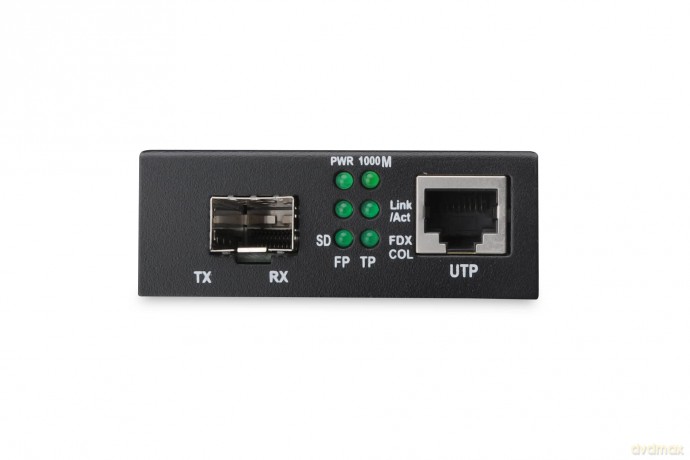 Media Conv.Sf: Digitus Dn82130 Convertitore 10/100/1000 Gigabit Media Converter Rj45 Fibra Ottica Con Modulo Sfp [CD]