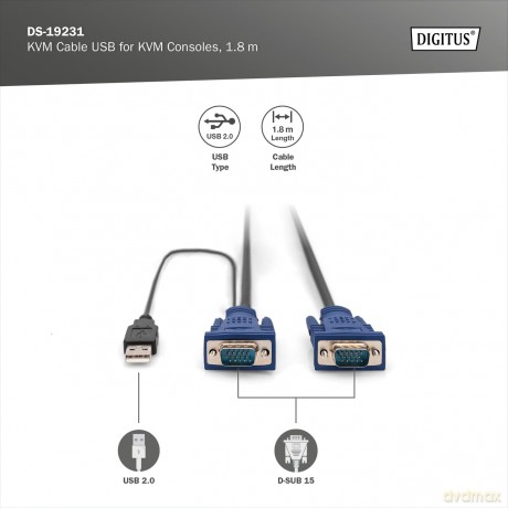 Assmann: Digitus Ds-19231 Keyboard Video Mouse Cable - Kvm Cables [CD]