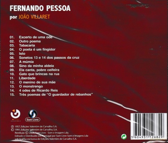 Joao Villaret: Diz Fernando Pessoa [CD]