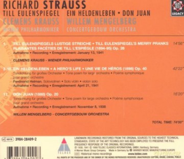 Vienna Philharmonic Orchestra: Ein Heldenleben/concertgebouw Or/mengelberg [CD]