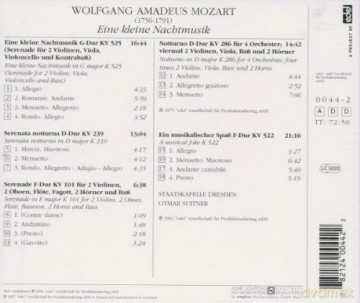 Wolfgang Amadeus Mozart: Eine Kleine Nachtmusik Kv525, 239, 101, 286 [CD]