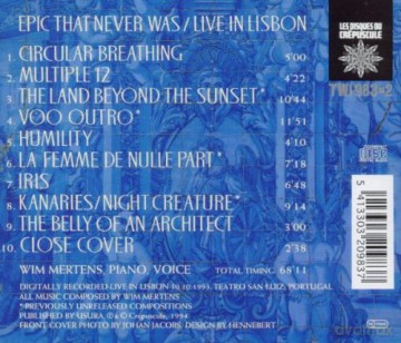 Wim Mertens: Epic That Never Was [CD]