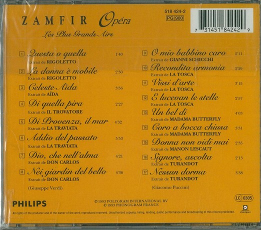 Zamfir: Favorite Melodies From Opera [CD]