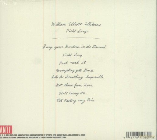 William Elliott Whitmore: Field Songs [CD]