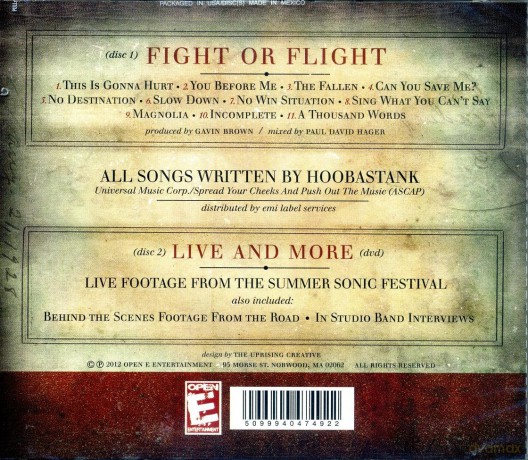 Hoobastank: Fight Or Flight Limited Edition With Bonus Dvd [2CD]