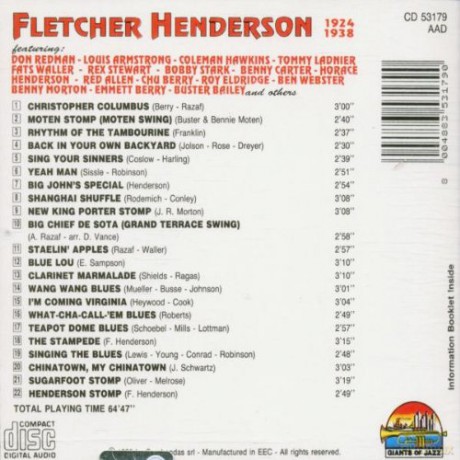 Fletcher Henderson: Fletcher Henderson 1924-38 [CD]