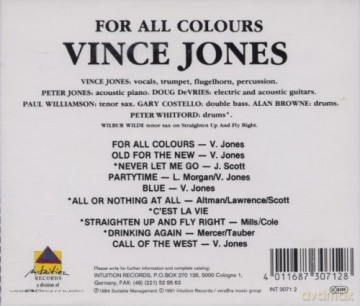 Vince Jones: For All Colours [CD]