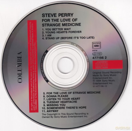 Steve Perry: For the Love of Strange Medicine [CD]