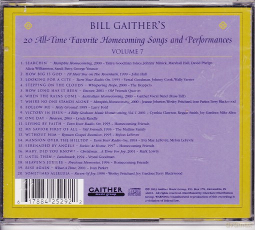 Bill Gaither: Gaither Homecoming Classics: Bill Gaither's All-Time Favorite Homecoming Songs A [CD]