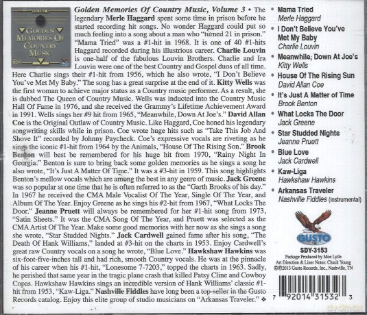 Golden Memories of Country Music Volume 3 [CD]