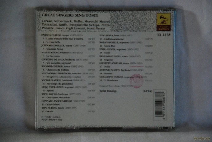 Caruso: Great Singers Sing Tosti [CD]