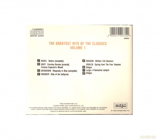 Greatest Hits Of The Classics Volume 1: Greatest Hits Of The Classics Volume 1 [CD]