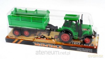 Traktor Plastikowy z Przyczepą 9cm [ZABAWKA]