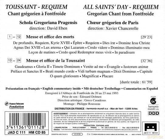 Gregorian Chant: Gregorian Chant For All Saints' Day [CD]