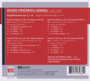 G.F. Handel: Handel - Organ Concertos op.4 no.1-4 [CD]