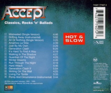 Accept: Hot And Slow: Classics Rocks 'N' Ballads [CD]