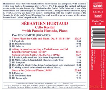 Paul Hindemith: Hurtaud Cello Recital [CD]