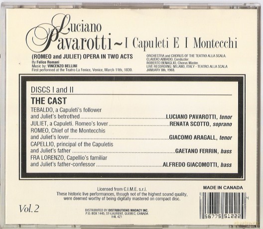 Bellini: I Capuleti E I Montecchi [CD]