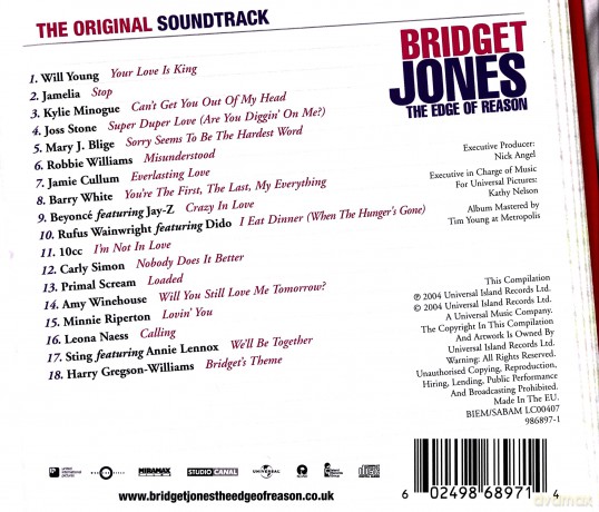 Bridget Jones: Edge Of Reason soundtrack (Bridget Jones: W pogoni za rozumem) [CD]