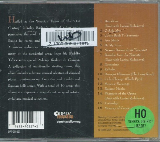 Nikolay Baskov: In Concert [CD]