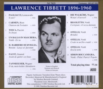 Lawrence Tibbett: In Opera - Prima Voce [CD]