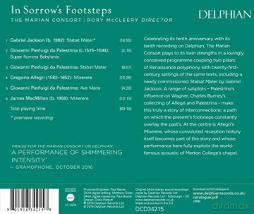 Jackson: In Sorrow's Footsteps: Jackson; Palestrina; Allegri; Macmillan [CD]