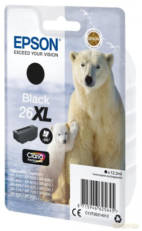 Epson: Ink Epson C13t26214012Schwarz EisbR Xl Claria Premium Xp-510Xp-610Xp-615Xp-710Xp-810Xp-520Xp-620Xp-625Xp-720Xp-820 [CD]
