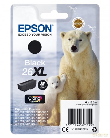 Epson: Ink Epson C13t26214012Schwarz EisbR Xl Claria Premium Xp-510Xp-610Xp-615Xp-710Xp-810Xp-520Xp-620Xp-625Xp-720Xp-820 [CD]