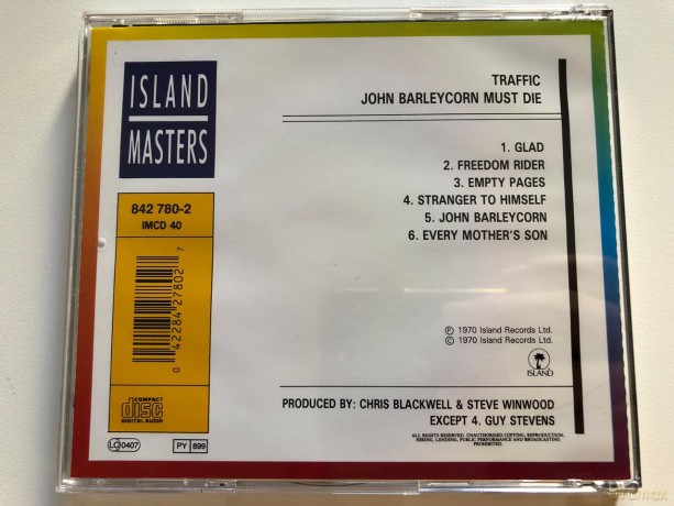 Traffic: John Barleycorn Must Die [CD]