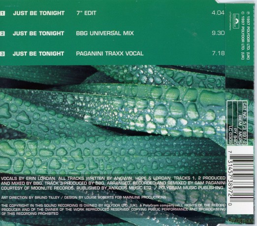 Bbg: Just Be Tonight Uk Polydor 1997 [CD]