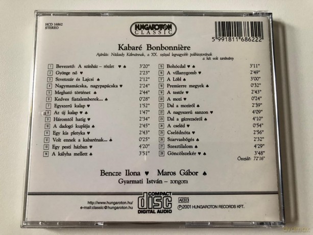 Gabor Maros: Kabare Bonbonniere [CD]