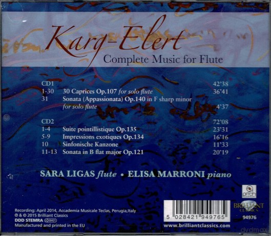 Sara Ligas: Karg Elert: Complete Music for Flute [CD]