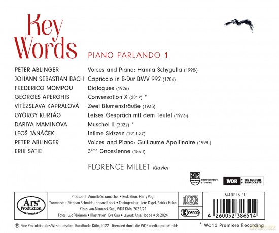 Florence Millet: Key Words - Piano Parlando 1 [CD]