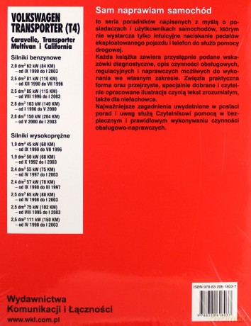 Volkswagen Transporter (T4) / Caravelle wyd.2011 [KSIĄŻKA]