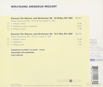 Wolfgang Amadeus Mozart: Klavierkonzerte Nos. 18 and 19 [CD]