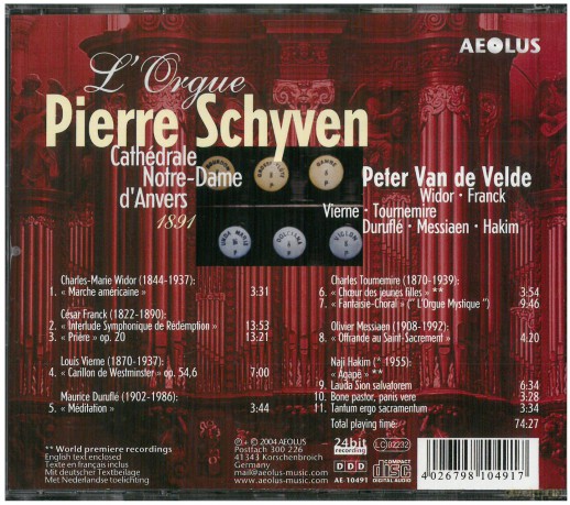 Peter Van De Velde: l'orgue Pierre Schyven [CD]