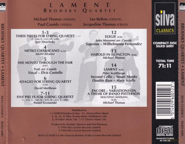 Brodsky Quartet: Lament [CD]