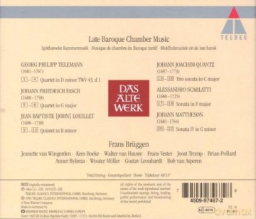 Frans Bruggen: Late Baroque Chamber Music [CD]