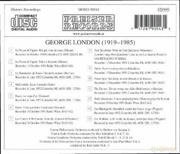 George London: Le Nozze Di Figaro/le Veau d'o [CD]