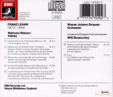 Boskovsky: Lehar:waltzes [CD]