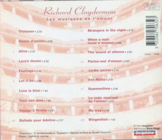 Richard Clayderman: Les Musiques De L'Amour [CD]