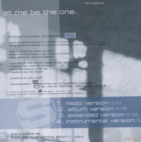 Sasha: Let Me Be The One [CD]