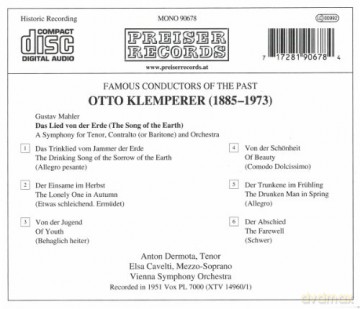 Gustav Mahler: Lied Von Der Erde [CD]