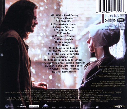 Girl With A Pearl Earring soundtrack (Dziewczyna z perłą) (Alexandre Desplat) [CD]
