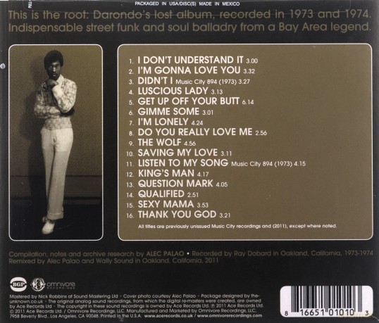 Darondo: Listen to My Song: The Music City Sessions [CD]