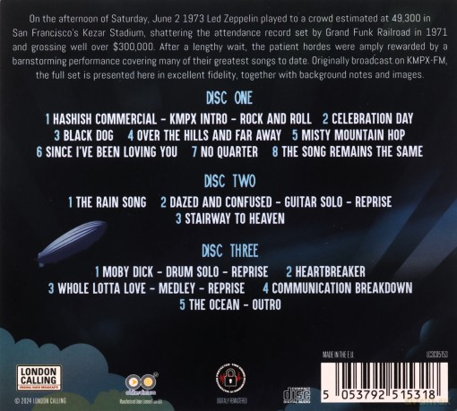 Led Zeppelin: Live At The Kezar Stadium, San Francisco 1973 (3cd) [CD]