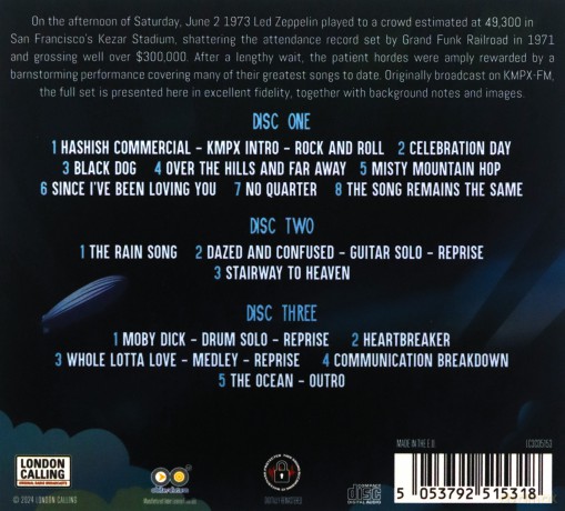 Led Zeppelin: Live At The Kezar Stadium, San Francisco 1973 (3cd) [CD]