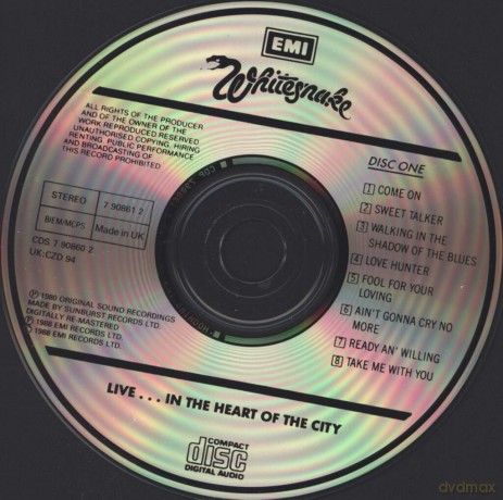 Whitesnake: Live in the Heart of the City [CD]