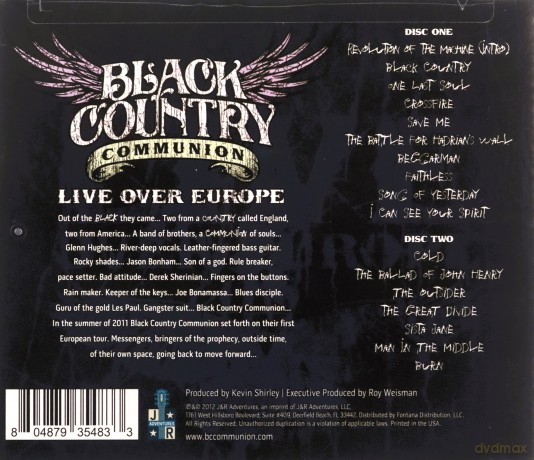 Black Country Communion: Live Over Europe [CD]