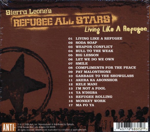 Sierra Leone Refugee All Stars: Living Like a Refugee [CD]
